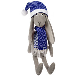 Игрушка Smart Bunny, в синем шарфике и шапочке