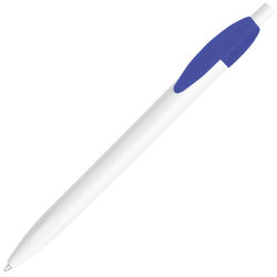 Ручка шариковая X-1 WHITE, белый/синий непрозрачный клип, пластик (белый, синий)