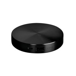 Универсальный аккумулятор "UFO" (6000mAh) в подарочной коробке, черный,8,6х1,5 см,металл (черный)