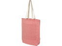 Эко-сумка Pheebs объемом 9 л из переработанного хлопка плотностью 150 г/м2 с передним карманом, крас