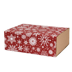 Шубер новогодний "Снежинки" для подарочной коробки 230*170*80 мм