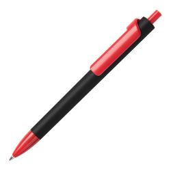 Ручка шариковая FORTE SOFT BLACK, покрытие soft touch (черный, красный)
