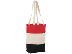 Хлопковая сумка Colour Block, красный/бежевый/черный