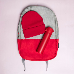 Набор подарочный MYWAY: шапка, термос, рюкзак, красный (красный)