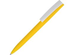Ручка пластиковая soft-touch шариковая Zorro, желтый/белый