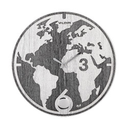 Часы настенные "Карта мира", черный с белым