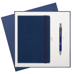 Подарочный набор Portobello/Latte soft touch BtoBook синий (Ежедневник недат А5, Ручка)