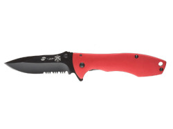 Нож складной Stinger, 80 мм, (чёрный), материал рукояти: сталь/алюминий (чёрно-красный)