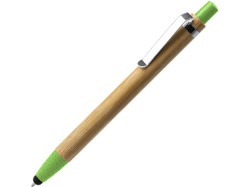 Ручка-стилус шариковая NAGOYA с бамбуковым корпусом, натуральный/зел.яблоко