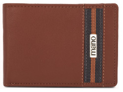 Бумажник Mano Don Leonardo, с RFID защитой, натуральная кожа в коньячном цвете, 12,5 х 2,5 х 9 см
