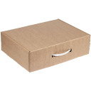Коробка самосборная Light Case, крафт, с белой ручкой