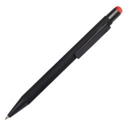 Ручка шариковая FACTOR BLACK со стилусом (черный, красный)