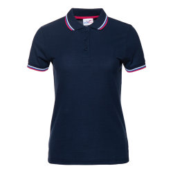 Рубашка поло женская триколор STAN хлопок/полиэстер 185, 04RUS, темно-синий