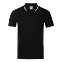 Рубашка поло мужская STAN с окантовкой хлопок/полиэстер 185, 04T, чёрный