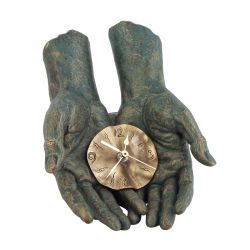 Скульптура "Время в твоих руках", зеленый с золотом