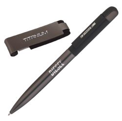 Набор ручка + флеш-карта 8 Гб в футляре, титаниум с черным