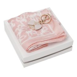 Набор Hirondelle (брелок, платок шейный шёлковый), розовый