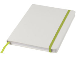 Блокнот Spectrum A5 с белой бумагой и цветной закладкой, белый/лайм