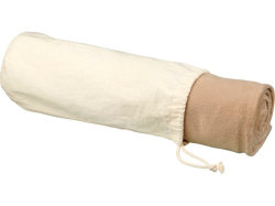 Микро-плюшевое флисовое покрывало Aira с хлопковым чехлом, натуральный