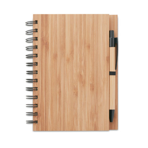 Бамбуковый блокнот с ручкой (древесный)