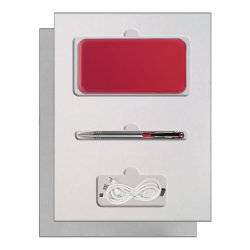 Подарочный набор Portobello/Grand красный, (Power Bank,Ручка)