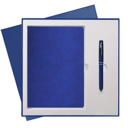 Подарочный набор Portobello/Latte  синий (Ежедневник недат А5, Ручка) беж. ложемент