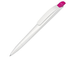 Ручка шариковая пластиковая Stream, белый/розовый