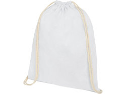 Рюкзак со шнурком Oregon из хлопка плотностью 140 г/м², белый