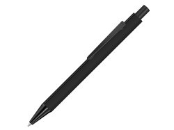 Ручка шариковая металлическая Pyra M soft-touch с зеркальной гравировкой и черными деталями, черный