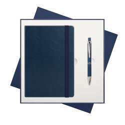 Подарочный набор Voyage BtoBook/Crocus, синий (ежедневник недат А5, ручка)