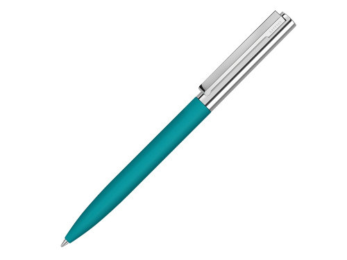 Ручка металлическая шариковая Bright GUM soft-touch с зеркальной гравировкой, бирюзовый