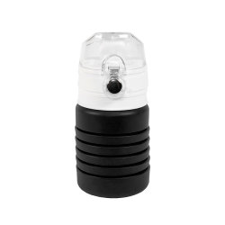 Бутылка для воды складная с карабином SPRING, 550/250 мл, силикон (чёрный)