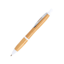 DAFEN, ручка шариковая, бамбук, пластик, металл (белый, бежевый)