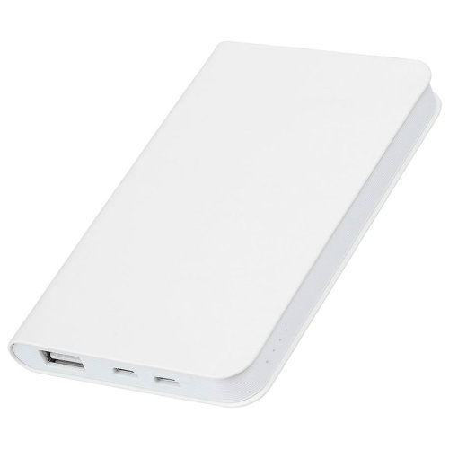 Универсальный аккумулятор "Softi" (5000mAh),белый, 7,5х12,1х1,1см, искусственная кожа, пластик (белый)