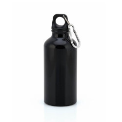 Бутылка для воды с карабином MENTO, 400мл (черный)