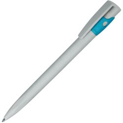 Ручка шариковая из экопластика KIKI ECOLINE, рециклированный пластик (серый, голубой)