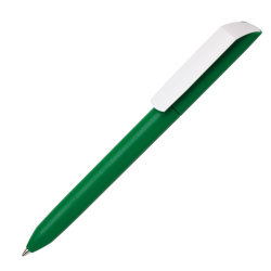 Ручка шариковая FLOW PURE с белым клипом (зеленый)