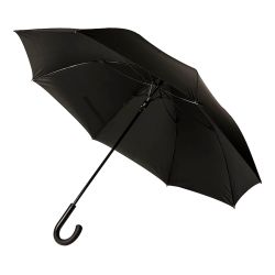 Зонт-трость CAMBRIDGE, пластиковая ручка, полуавтомат (черный)