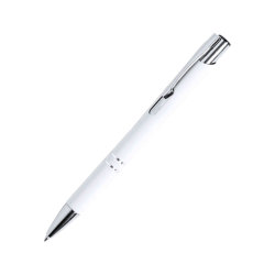 Ручка шариковая ZROMEN, металл, софт-покрытие (белый)