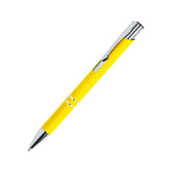 Ручка шариковая ZROMEN, металл, софт-покрытие (желтый)