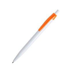 Ручка шариковая KIFIC, пластик (белый, оранжевый)