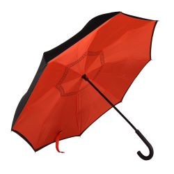 Зонт-трость "наоборот" ORIGINAL, пластиковая ручка, механический (красный)