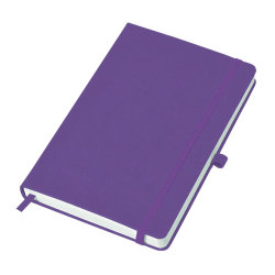Бизнес-блокнот "Justy", 130*210 мм, ярко-фиолетовый,  твердая обложка,  резинка 7 мм, блок-линейка (фиолетовый)