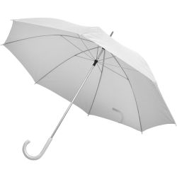 Зонт-трость с пластиковой ручкой, механический; белый; D=103 см; 100% полиэстер (белый)