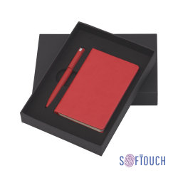 Набор подарочный "Лорен" с блокнотом А6, покрытие soft touch, красный