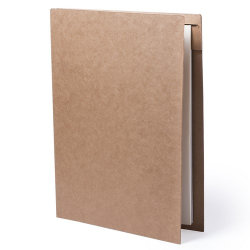 Папка с бумажным блоком и ручкой BLOGUER, A4, рециклированый картон (бежевый)