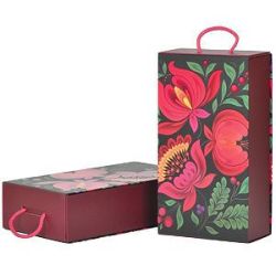 Упаковка подарочная, коробка  "Калинка", складная (бордовый)